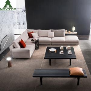 China Modern Solid Wood Frame Fabric L-Shaped Sofa Awaiting Area Negotiation Set factory