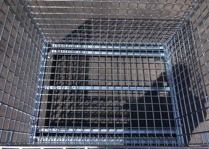 Medium Duty 50X50mm Industrial Wire Mesh Containers Bins Corrosion Protection