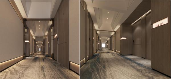 GLM Decorative Hotel Wall Panels Veneered Lacquered Wood For Corridor Lounge