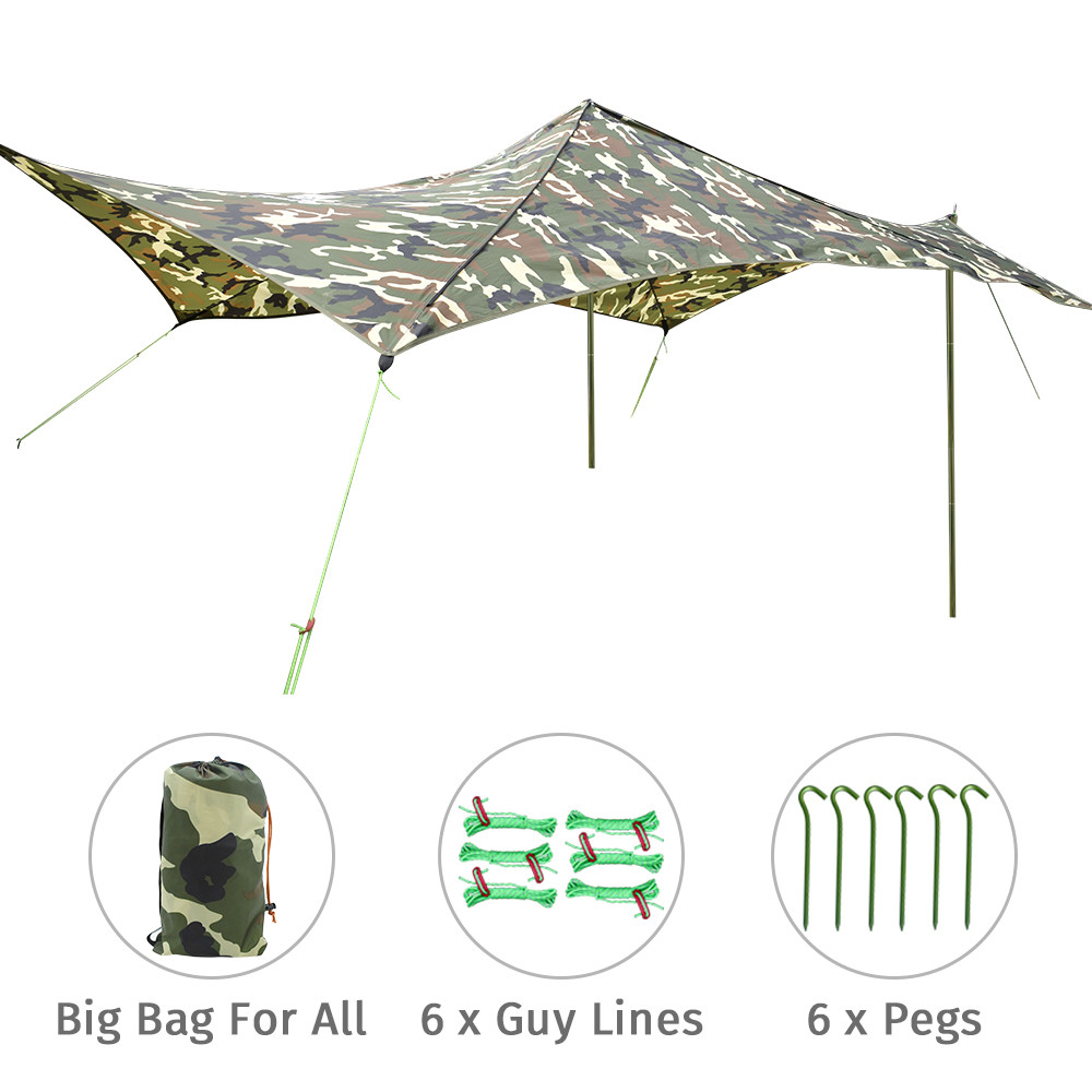 4 Persons Windproof 210T Polyester Camping Sun Shelter