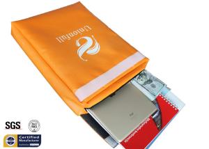 China Non Itchy Fireproof Document Bag Cash Pouch 11&quot;x15&quot;x2&quot; Orange Fire Resistant factory