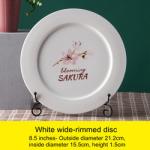 Japanese Cherry Blossom White Round Rectangle Square Baking Dessert Bowl