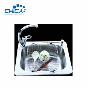 China SUS304 Stainless Steel Kitchen Sink Single Bowl Kitchen Sink Press Kitchen Sink With Faucet factory