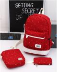 Korean style 3pcs in 1 canvas fashion backpack set for student bag outdoor