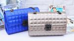 Pink Genuine Quilted Leather Handbags Alloy Chain Strap Western Style For Ladies