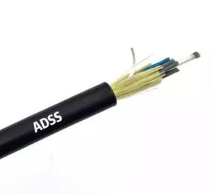 China Waterproof Fiber Optic Cable ADSS 48 96 Core Aerial Single Mode 100/200/300m Span factory
