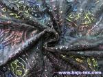 China sell gold print burnout 3D polyester micro velvet fabric for apparel