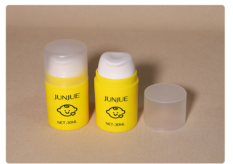 Customized Cute Cosmetics Container 30ml 50ml Airless Pump Lotion Refillable Face Cream Bottle PP for Skincare Essence
