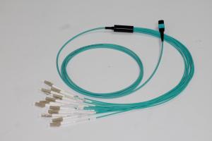 China OM4 Multimode Fiber Optic Cable Patch Cord 1m MPO Female 12 Fibers Type B factory