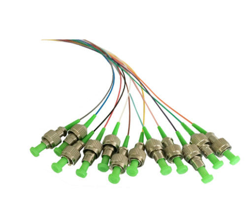 12 Cores Singlemode Fiber Optic Pigtail FC / APC 2.0mm 1M For FTTH System