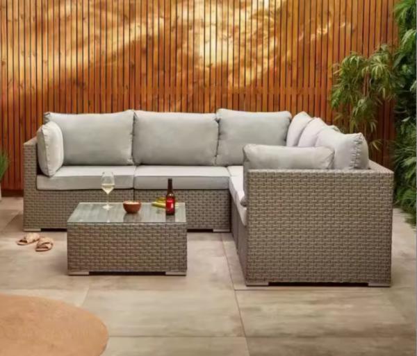 Outdoor Wicker Rattan Sofa Set Rattan Chair Sectional Cushion Lawn Garden