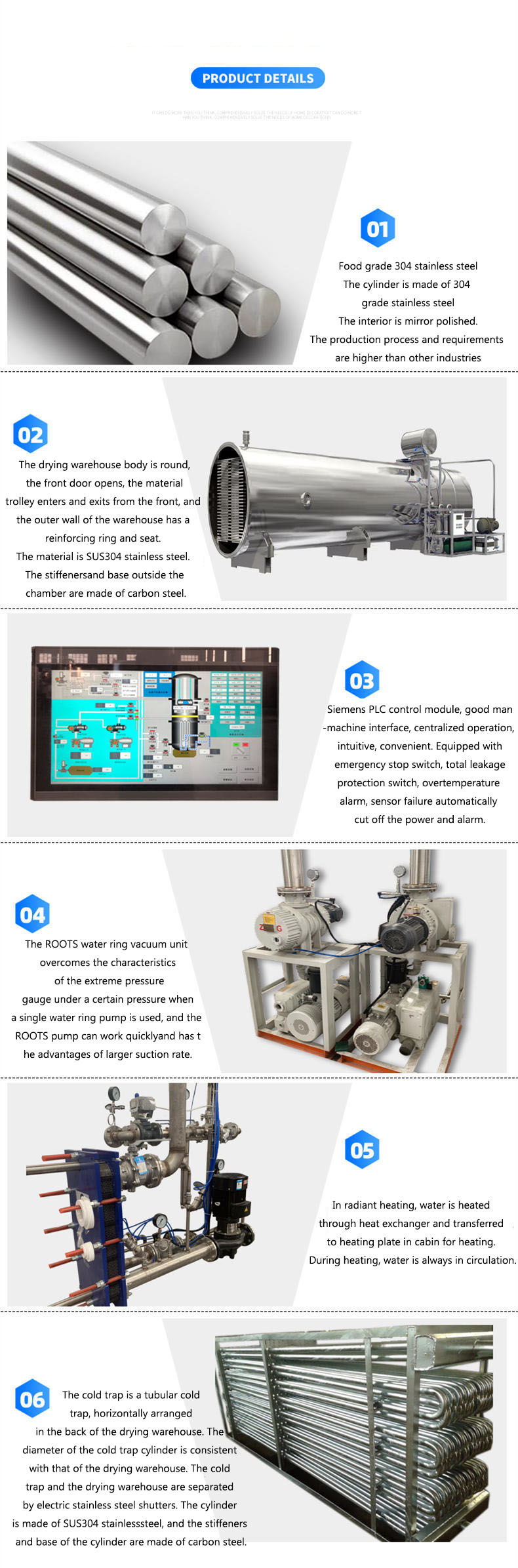 Strawberry Vacuum Freeze Drying Machine 1500KG 45kw With Rotary Vane Pump