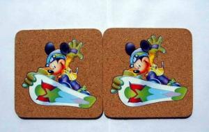 China Thermal Transfer Printing logo, Nature Cork Coaster with silkscreen logo, good for heat insulation factory