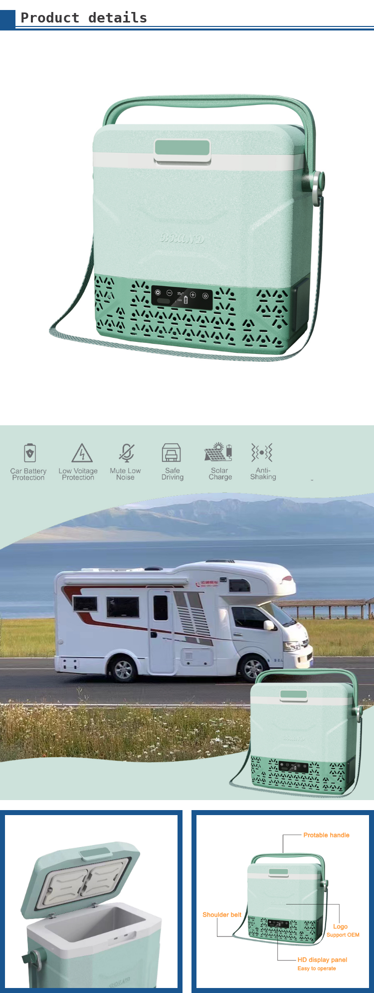 Car Fitment 24V/12V Mini Fridge 12L 50W Portable Freezer For Camping Truck RV