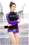 2019 UV Protection Swimming suit for women long sleeve and legs swimwear shorts