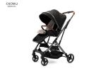 Pink Lightweight Stroller With PU Wheel Shopping Basket