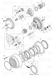 China K1003134 DX300 Excavator Travel Drive Catalog Bolt On Steel Assemblies with Planetary Reducers factory