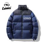 Contrast Color Cotton Padded Jackets Zip Up Men Crop Down Base Coat