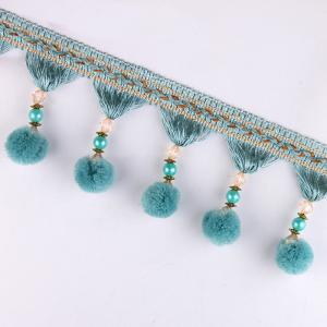 China Machine producing OEM wholesale beautiful trimmings beaded pom pom fringes factory