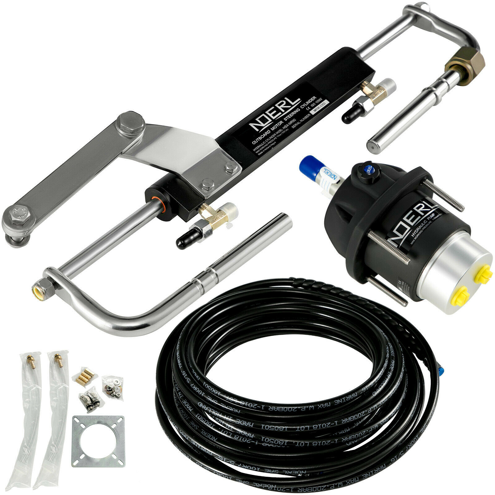 350hp Stainless Steel 8m Mechanical Boat Steering System Outboard Motor Hydraulic Steering Kit