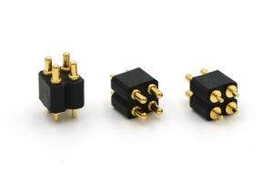 China DIP Type 4 Pin Pogo Connector Double Row Pogo Pins Connector 2.54mm Pitch on sale