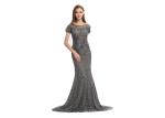 Normal Short Sleeve Vintage Evening Dresses Mermaid Muslim Prom Dress
