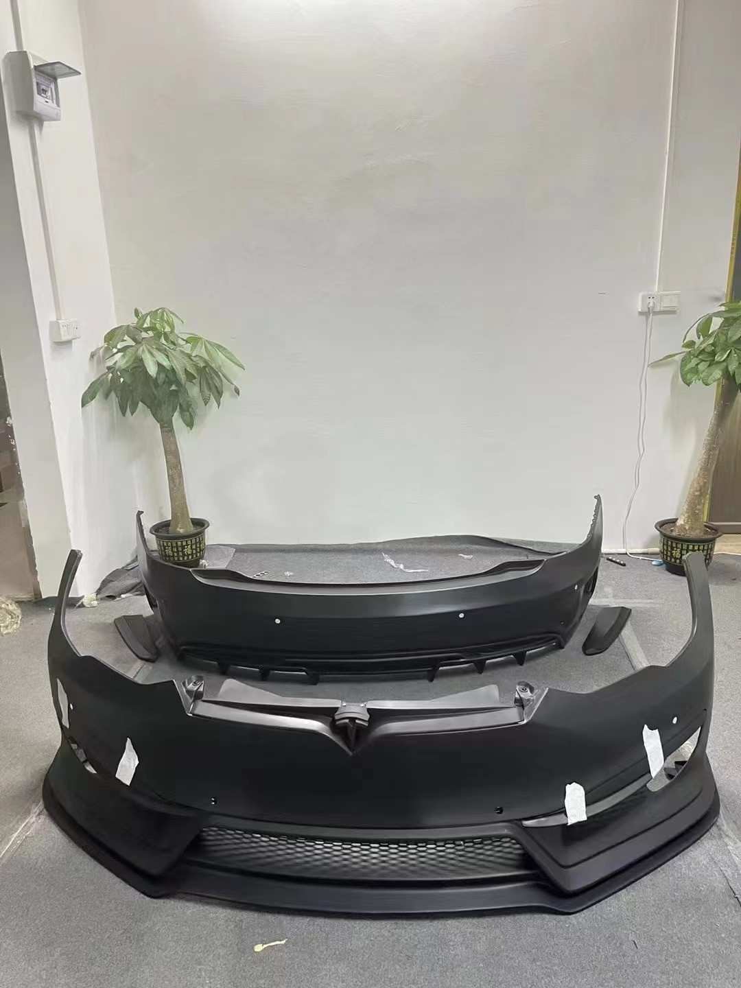 For tesla Model S Body Kit MODEL S Upgraded PD-style Front and Rear Bumper Spoiler Body Kits