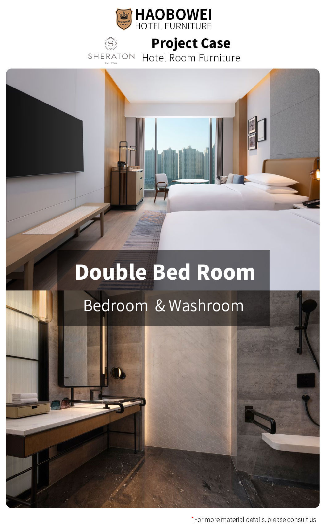 Wholesale Sheraton Hotel Furniture Luxury King Size Bedroom Set Foshan China Factory