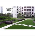 50mm Height Garden Fake Grass Double Wave Monofilament Yarn