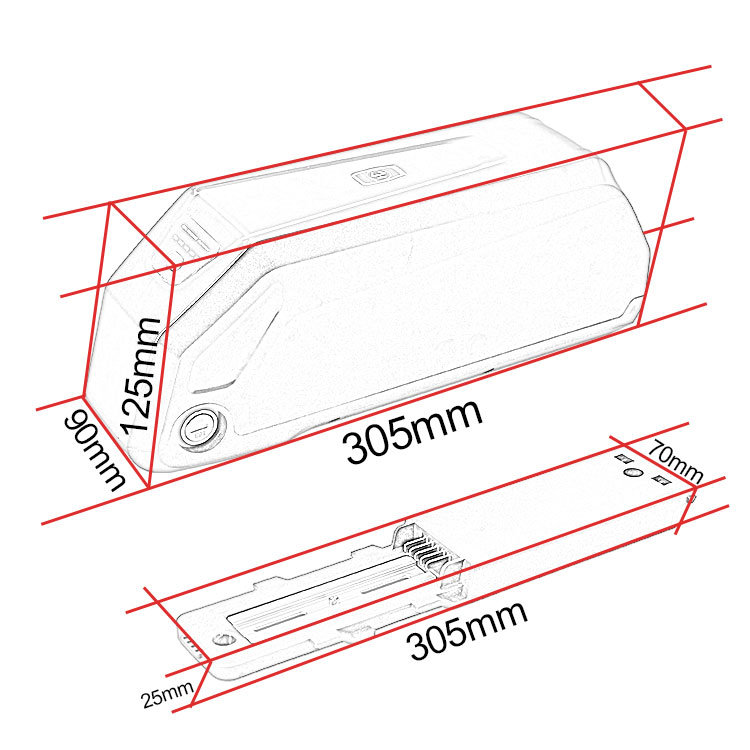 36V 48V 52volt E Bike Batteries 13ah 15ah 17.5ah Hailong Ion Battery Akku Case Box Electric Bicycle
