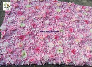 China UVG pink hydrangea wedding flower wall for stage background decoration CHR1148 factory