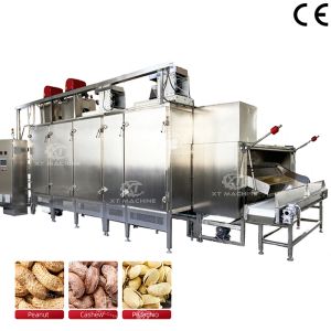 China Continuous Nuts Roasting Machine 500kg/h With Adjustable Conveying Speed factory