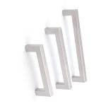 224mm Brushed Stainless Steel U Shape Silver Furniture Handle With Screws