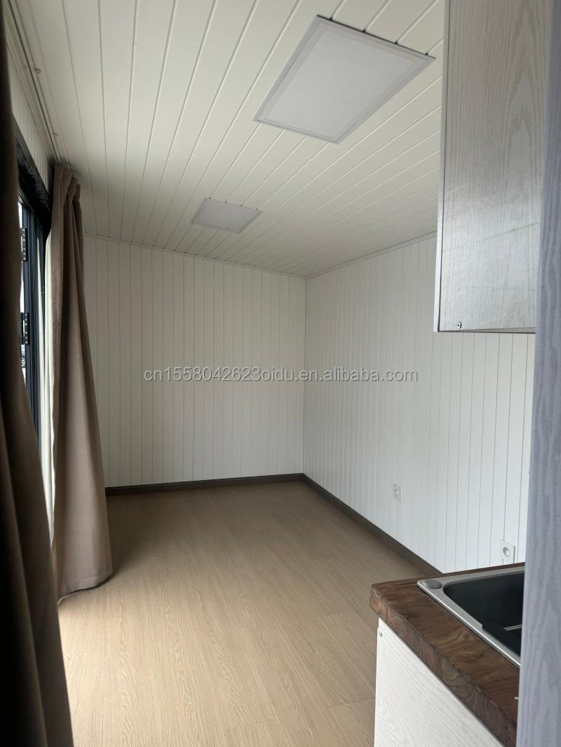 50/75/100mm Wave Sandwich Panel Wood Bathrooms and Aluminum Alloy Windows Steel Wooden Structure Flat Pack Container House for Garden Hotels