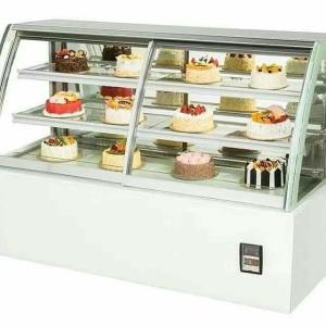 China Curved Front Face Refrigerated Display Cabinet Air Cooled Cake Fresh Keeping factory