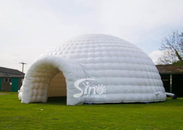 50 people 10 mts white giant inflatable igloo dome tent with entrance tunnel