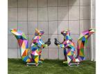 Contemporary Garden Decoration Colorful Stainless Steel Squirrel Sculpture