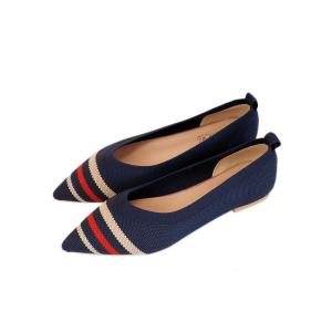 China 3d Knitted Vamp Womens Flat Leather Shoes Modern Style Fashionable factory