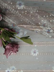 China Foil printing Tulle Foil Dot coated Glitter Mesh Printed Lace Fabric factory