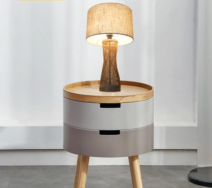 Natural Bamboo Rattan Table Lamp Rustic Style 2700K For Hotel