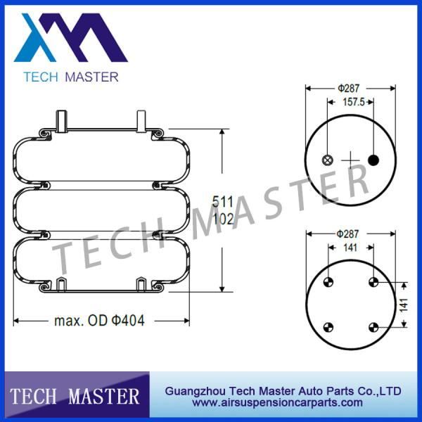 Convoluted Industrial Air Spring For Triple Air Spring Bellow Contitech FT530-35