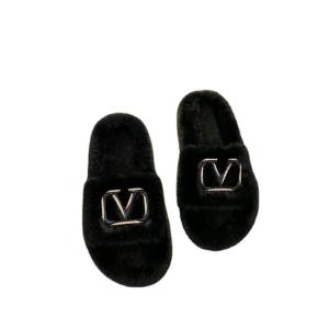 China 1D0029 Lady Wholesale Furry Fashion Fur Fluffy Slipper factory