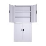 Modern Stainless Steel Bookcase Office Furniture With Vertical 2 Doors