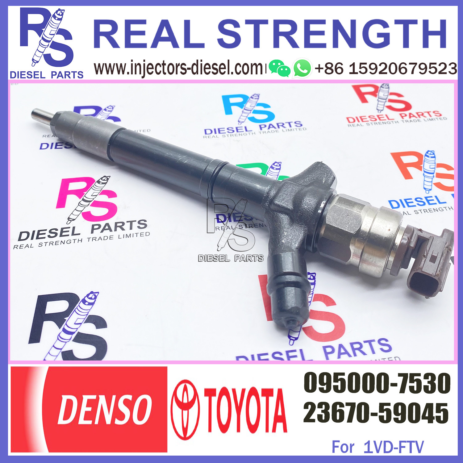 Diesel Engine New Fuel Injector 23670-59025 Common Rail Injector 23670-59025 095000-7530 095000-9780 For Toyota