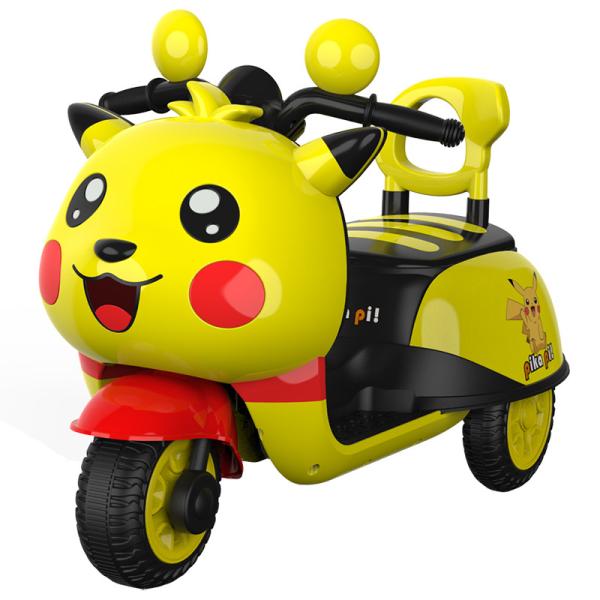 MP3 Music Songs LED Lighting Toys 6v Electric Motorcycle Car for Kids Yellow