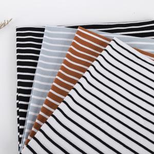 China Breathable Striped Cotton Fabric Multi Color Sweat Absorbing For Polo Shirt factory