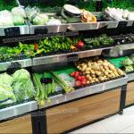 1000mm 800mm 150KG Supermarket Wooden Fruit And Vegetable Display Stand