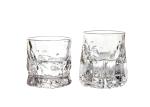 Transparent 260ml 95mm Square Crystal Whiskey Glasses Butterfly Embossed