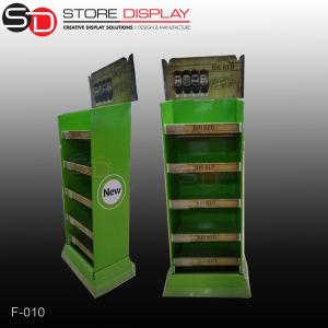 China custom FMCG food&amp;beverage 4 tiers floor display stand factory