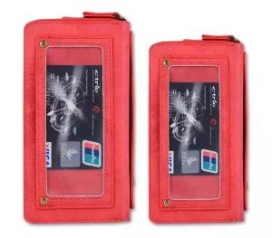 China Mobile Phone Bag Retro Pattern Double Zipper Multifunction Leather Wallet Holster For Samsung IPhone factory